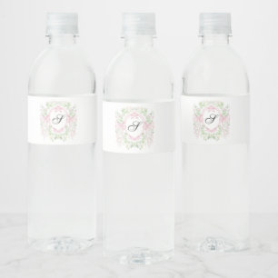 Grandmellenial Botanisch Monogram Babyshowerwater Waterfles Etiket