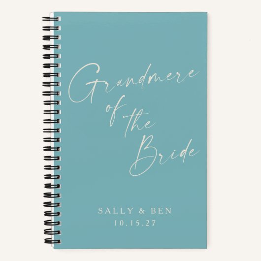 Grandmere bruid minimalistisch gepersonaliseerd Bl Notitieboek (Voorkant)