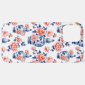 Grandmillenial Chinoiserie Gemberpot Roze Pioenroz iPhone Hoesje (Achterkant horizontaal)