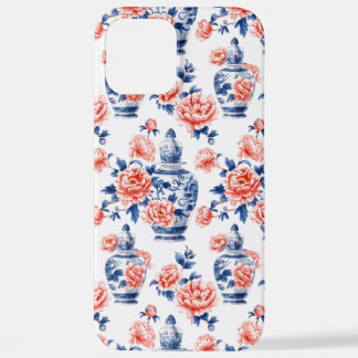 Grandmillenial Chinoiserie Gemberpot Roze Pioenroz iPhone 12 Pro Max Hoesje