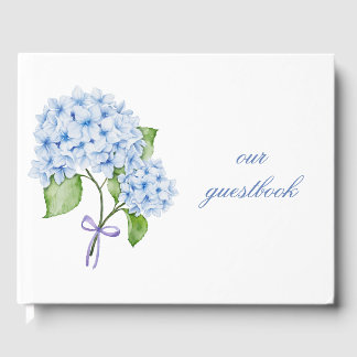 Grandmillenial floral hortensia boog blauwe preppy gastenboek