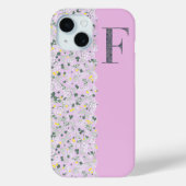 Grandmillenial MONOGRAM F LILA KLEINE BLOEMEN Case-Mate iPhone Case (Achterkant)