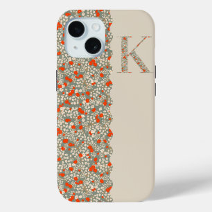 Grandmillenial MONOGRAM K BG RODE BLOEMEN