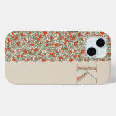 Grandmillenial MONOGRAM K BG RODE BLOEMEN Case-Mate iPhone Case (Achterkant (horizontaal))