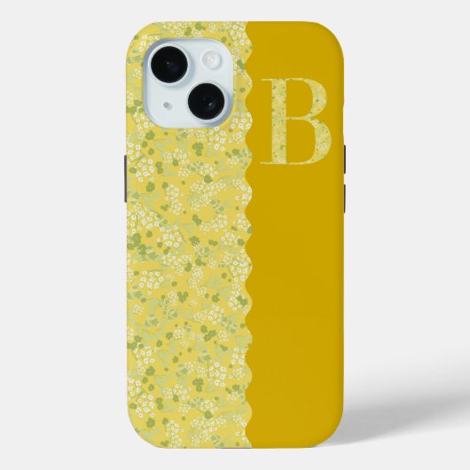 Grandmillenial MONOGRAM VAN YELLOW LITTLE FLOWERS Case-Mate iPhone Case (Achterkant)