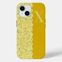 Grandmillenial MONOGRAM X YELLOW LITTLE FLOWERS