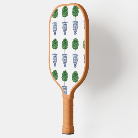Grandmillenial preppy topiary blauw pickleball paddle (Links)