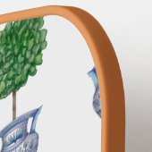 Grandmillenial preppy topiary blauw pickleball paddle (Links Detail)