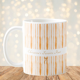 Grandmillennial Abrikozen Streep Elegante Cottage Koffiemok