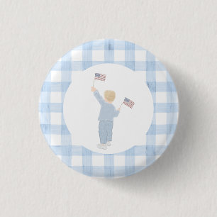 Grandmillennial All American Boy Paper Bord Ronde Button 3,2 Cm
