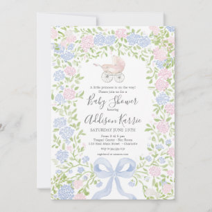 Grandmillennial babykoets baby shower uitnodiging
