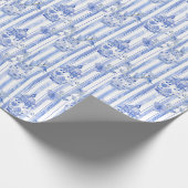 Grandmillennial Blue Chinoiserie Ginger Jar Cadeaupapier (Hoek)