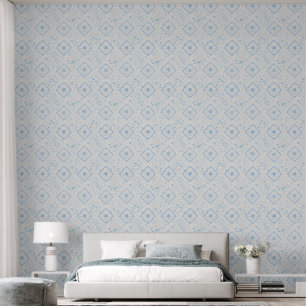 Grandmillennial Blue Diamond Wallpaper – Behang