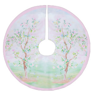 Grandmillennial Chinoiserie preppy floral Kerstboom Rok