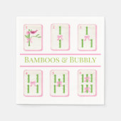 Grandmillennial Coquette Bamboes & Bubbly Mahjong Servet (Voorkant)