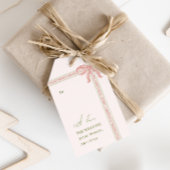 Grandmillennial Coquette van en naar Kerstmis Cadeaulabel