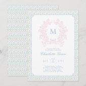 Grandmillennial Crest Anniversaire Invitation (Devant / Derrière)