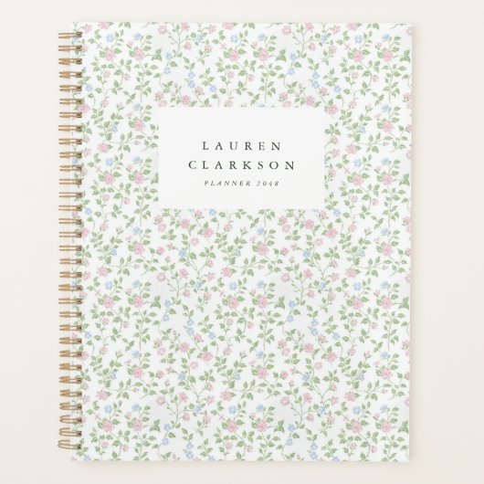 Grandmillennial Ditsy Bloem Planner (Voorkant)