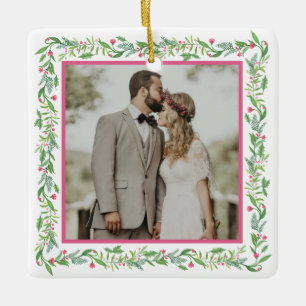 Grandmillennial Evergreen Swag   Foto Keramisch Ornament