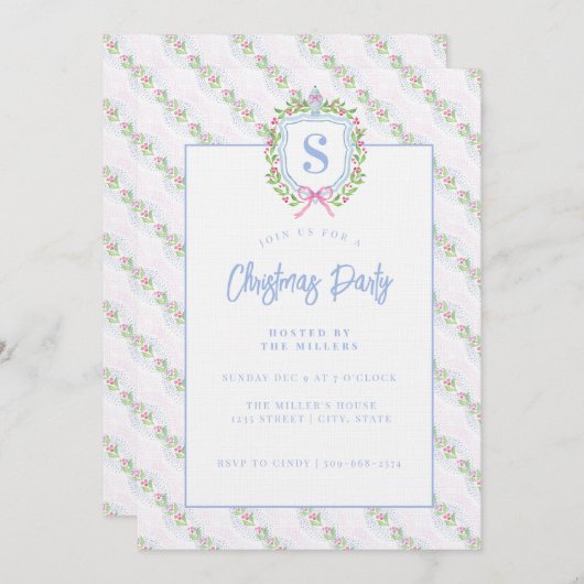 Grandmillennial Gemberpot Wapenschild Monogram Kaart (Voorkant / Achterkant)