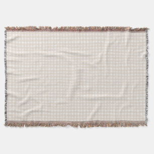 Grandmillennial Gingham - Cottagecore Beige Geruit Deken
