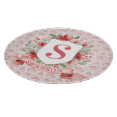 Grandmillennial Kerst Crest | Kerst Monogram Snijplank (Hoek)