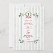 Grandmillennial Kerstkrans Monogram Foto Kaart (Achterkant)