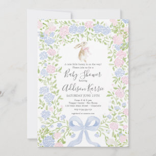 Grandmillennial Konijn baby shower uitnodiging