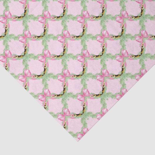 Grandmillennial Swag with Pink Bow Tissuepapier (Detail)