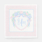 Grandmillennial Waterverf Crest Eerste Verjaardag Servet (Voorkant)