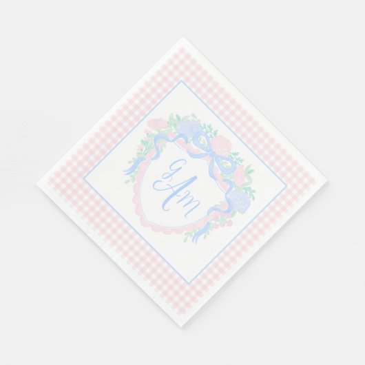 Grandmillennial Waterverf Crest Eerste Verjaardag Servet (Hoek)