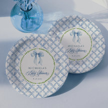 Grandmillennial Waterverf Floral Bow Baby shower