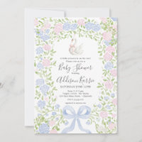 Grandmillennial Zwanen baby shower uitnodiging