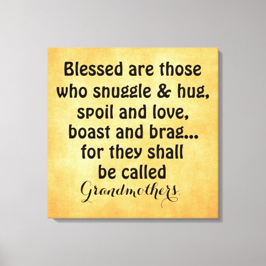 Grandmoeder Quote Canvas Afdruk (Voorkant)