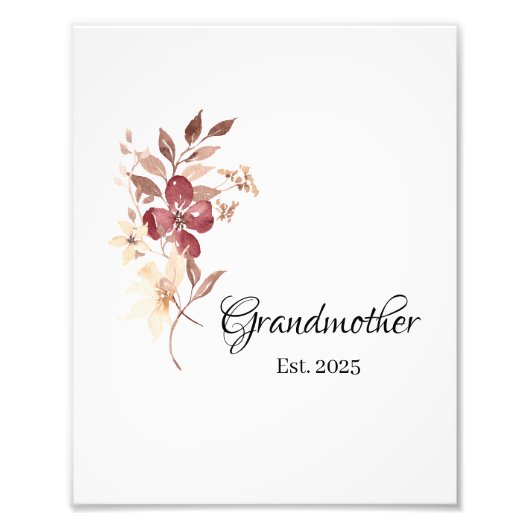 Grandmother Est. Year  Foto Afdruk (Voorkant)