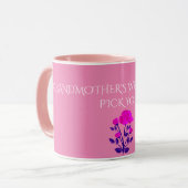GRANDMOTHER FLOWERED personalized mug. Mok (Voorkant links)