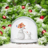 Grandmother Grandson Snowman Holding Hands (Noël)