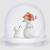 Grandmother Grandson Snowman Holding Hands (Arrière)