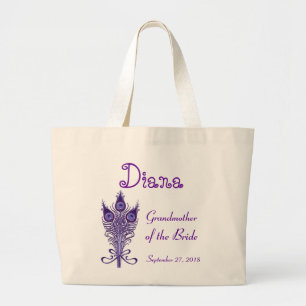 GRANDMOTHER of ANY Wedding Role PEACOCK Grote Tote Bag