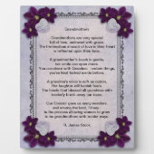 "Grandmothers", a loving poem on a flowered plaque (Devant)