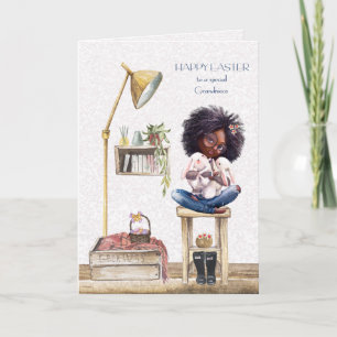 Grandniece Easter African American Girl Kaart