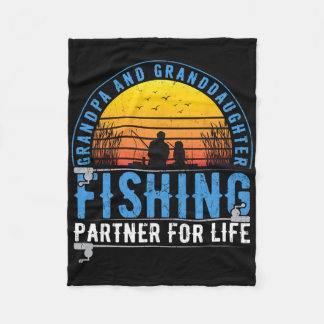 Grandpa And Granddaughter Fishing Buddies For Life Fleece Deken