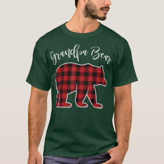 Grandpa Bear Pajama Red Buffalo Xmas Funny Family  T-shirt