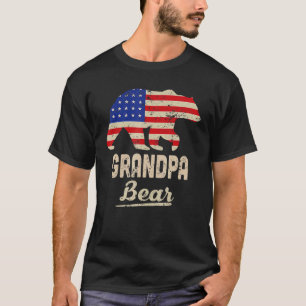 Grandpa Beer American Flag Distress for Men T-shirt