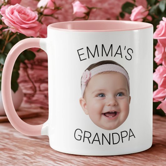 Grandpa Birthday Baby Face Custom Mug