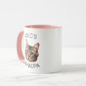 Grandpa Birthday Custom Cat Face Mug (Devant gauche)