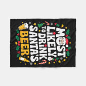 Grandpa Christmas Men Dad Most Likely To Drink San Fleece Deken (Voorkant (Horizontaal))