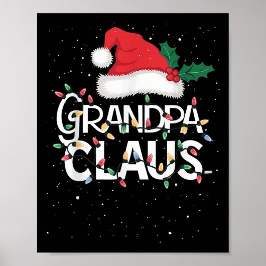 Grandpa Claus Christmas Lights Pajama Family Match Poster (Voorkant)