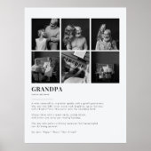 Grandpa Definition Custom 6 Photo Collage Poster (Devant)
