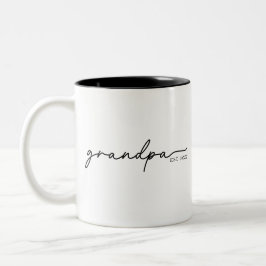 Grandpa Est 20XX Mug – Proud Grandpa Coffee Gift Tweekleurige Koffiemok